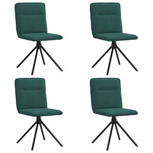 vidaXL Chaises &agrave; manger lot de 4 vert fonc&eacute; tissu