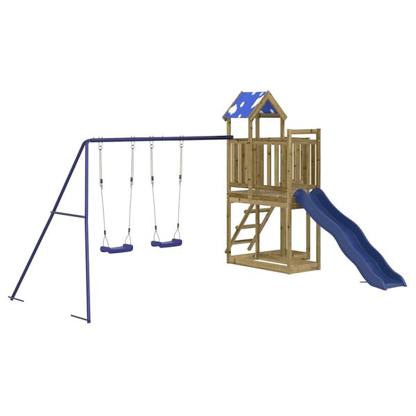 vidaXL Aire de jeux d'ext&eacute;rieur bois de pin impr&eacute;gn&eacute;