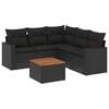 vidaXL Salon de jardin 6 pcs avec coussins noir r&eacute;sine tress&eacute;e