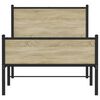 vidaXL Cadre de lit en m&eacute;tal sans matelas ch&ecirc;ne sonoma 100x190 cm