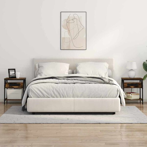 vidaXL Cabinet de chevet Ch&ecirc;ne fum&eacute; 38 x 30 x 48 cm Bois d'ing&eacute;nierie