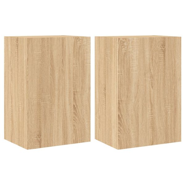 vidaXL Meubles TV muraux 2 pcs ch&ecirc;ne sonoma 40,5x30x60 cm