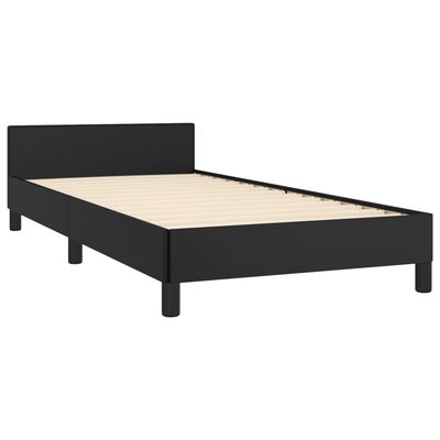 vidaXL Cadre de lit avec tête de lit Noir 90x200 cm Similicuir
