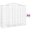 vidaXL Paniers &agrave; gabions arqu&eacute;s 6 pcs 200x50x160/180 cm Fer galvanis&eacute;