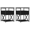 vidaXL Tables de chevet 2 pcs noir 40x42x55 cm bois d&rsquo;ing&eacute;nierie