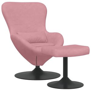 vidaXL Chaise &OElig;uf avec Pouf Rose Velours