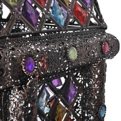Suspension multicolore en métal avec perles en cristal