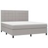 vidaXL Sommier &agrave; lattes de lit avec matelas Gris clair 160x200cm Tissu