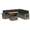 vidaXL Salon de jardin avec coussins 7 pcs gris r&eacute;sine tress&eacute;e