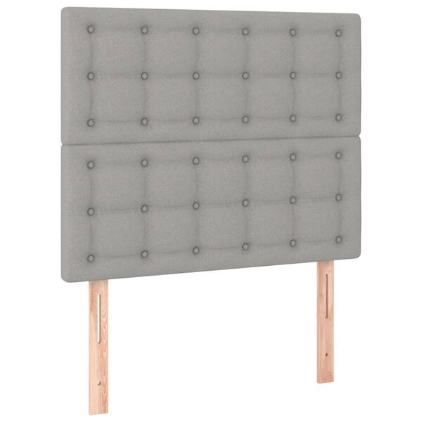 vidaXL T&ecirc;te de lit Gris clair 90x5x118/128 cm Tissu