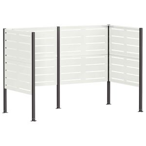 vidaXL &Eacute;cran pour poubelle 167 x 85 x 113 cm Acier Blanc