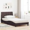 vidaXL Lit avec matelas Hanko marron fonc&eacute; 100x200 cm tissu