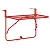 vidaXL Table de balcon Rouge 60x40 cm Acier