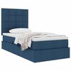 vidaXL Lit avec rangement et matelas Bleu 90 x 190 cm Polyester