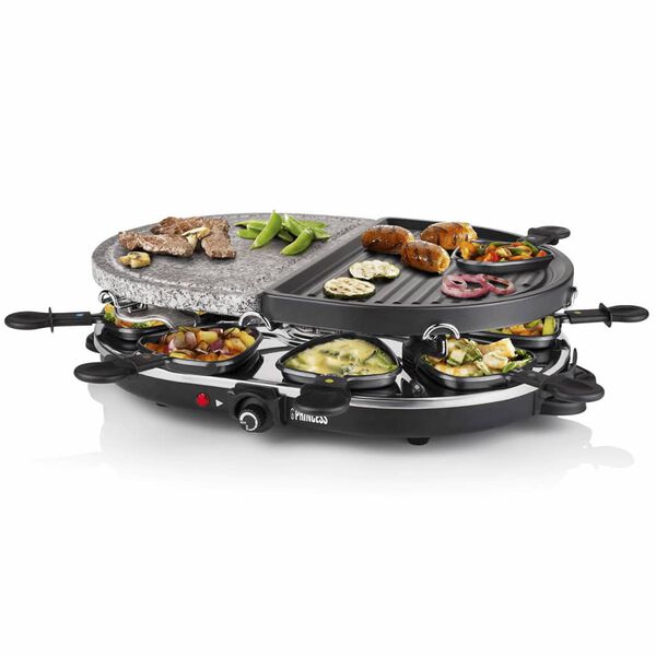 Princess Gril &agrave; raclette en pierre avec 8 po&ecirc;les 1200 W 162710