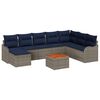 vidaXL Ensemble de canap&eacute; de jardin 9 pc Gris polyrotin