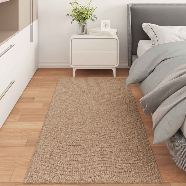 vidaXL Tapis de surface Moir&eacute; Rectangulaire Naturel 150 x 80 cm