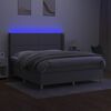 vidaXL Sommier &agrave; lattes de lit matelas LED Gris clair 180x200 cm Tissu
