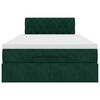 vidaXL Lit ottoman avec matelas et LED vert fonc&eacute; 90x200cm velours