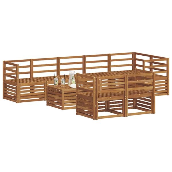 vidaXL Ensembles de canap&eacute;s 9 pcs Naturel Bois d'Acacia Massif