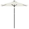 vidaXL Parasol de jardin avec LED et m&acirc;t en acier blanc 225x225x212 cm