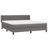 vidaXL Sommier &agrave; lattes de lit avec matelas Gris 180x200 cm Similicuir
