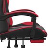 vidaXL Chaise de jeu avec repose-pied Noir et rouge Similicuir