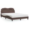 vidaXL Lit Viana avec matelas marron 140x200 cm similicuir