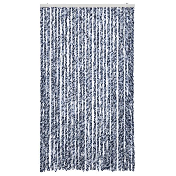 vidaXL Moustiquaire bleu et blanc 118x220 cm chenille