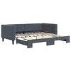 vidaXL Lit de jour avec gigogne sans matelas gris fonc&eacute; 90x190 cm