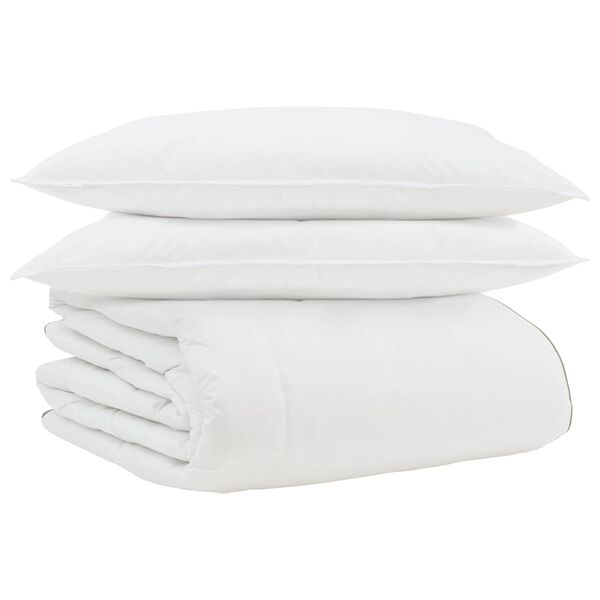 vidaXL Duvet d'hiver avec oreiller 3 pcs Blanc Plume de canard