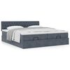 VidaXL Cadre de lit ottoman avec matelas gris fonc&eacute; 180x200cm velours