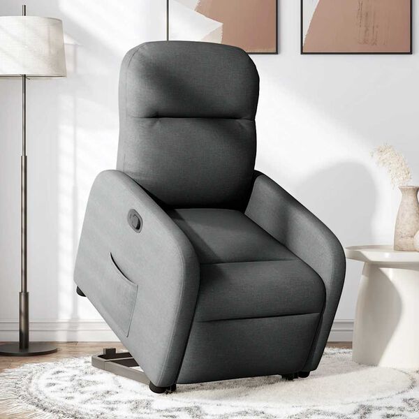 vidaXL Fauteuil inclinable Gris fonc&eacute; Tissu