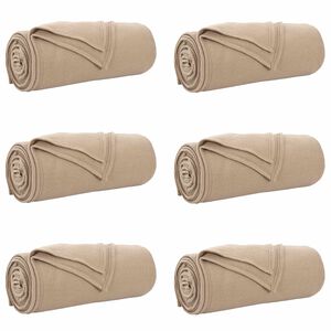 vidaXL Couvertures &agrave; jeter 6 pc Camel 240 x 220 cm 4.28 kg Polaire
