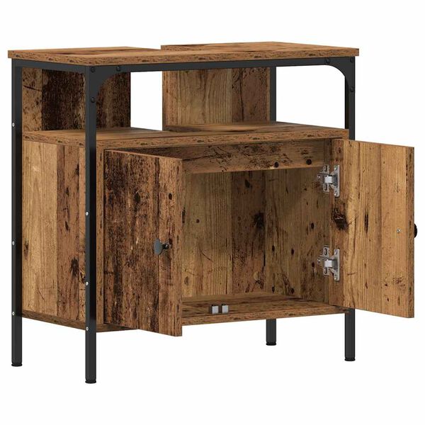 vidaXL Armoire lavabo de salle de bain vieux bois 60x30x60 cm