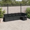 vidaXL Salon de jardin 6 pcs avec coussins noir r&eacute;sine tress&eacute;e