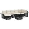 vidaXL Ensemble de canap&eacute; de jardin 8 pc Noir polyrotin