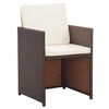 vidaXL Ensemble &agrave; manger d'ext&eacute;rieur avec coussins 17 pcs rotin Marron
