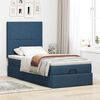 vidaXL Cadre de lit ottoman avec matelas bleu 90x190 cm tissu
