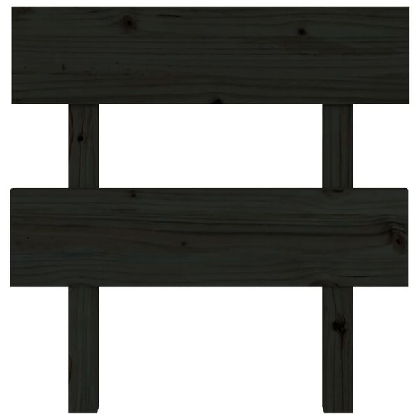 vidaXL T&ecirc;te de lit Noir 103,5x3x81 cm Bois massif de pin