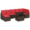 vidaXL Ensemble de canap&eacute; de jardin 8 pc Marron Poly rotin