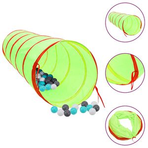 vidaXL Tunnel de jeu pour enfants avec 250 balles Vert 175cm Polyester