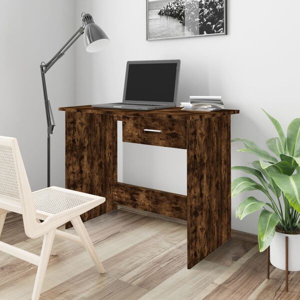 vidaXL Bureau Ch&ecirc;ne fum&eacute; 100x50x76 cm Bois d'ing&eacute;nierie