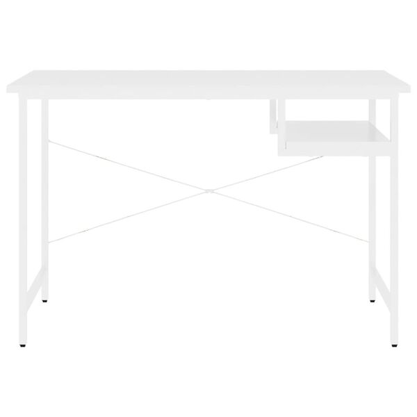 vidaXL Bureau d'ordinateur Blanc 105x55x72 cm MDF et m&eacute;tal