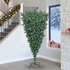 vidaXL Arbre de No&euml;l artificiel pr&eacute;-&eacute;clair&eacute; &agrave; l'envers avec ensemble de boules