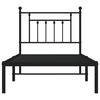 vidaXL Cadre de lit métal sans matelas avec tête de lit noir 90x200 cm