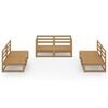 vidaXL Salon de jardin 6 pcs marron miel bois de pin massif