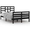 vidaXL Cadre de lit sans matelas noir bois massif 120x200 cm