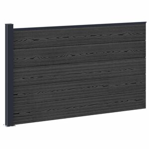 vidaXL Panneau de cl&ocirc;ture WPC et Aluminium Noir