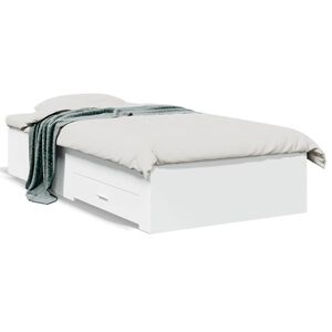 vidaXL Cadre de lit avec tiroirs sans matelas blanc 90x200 cm